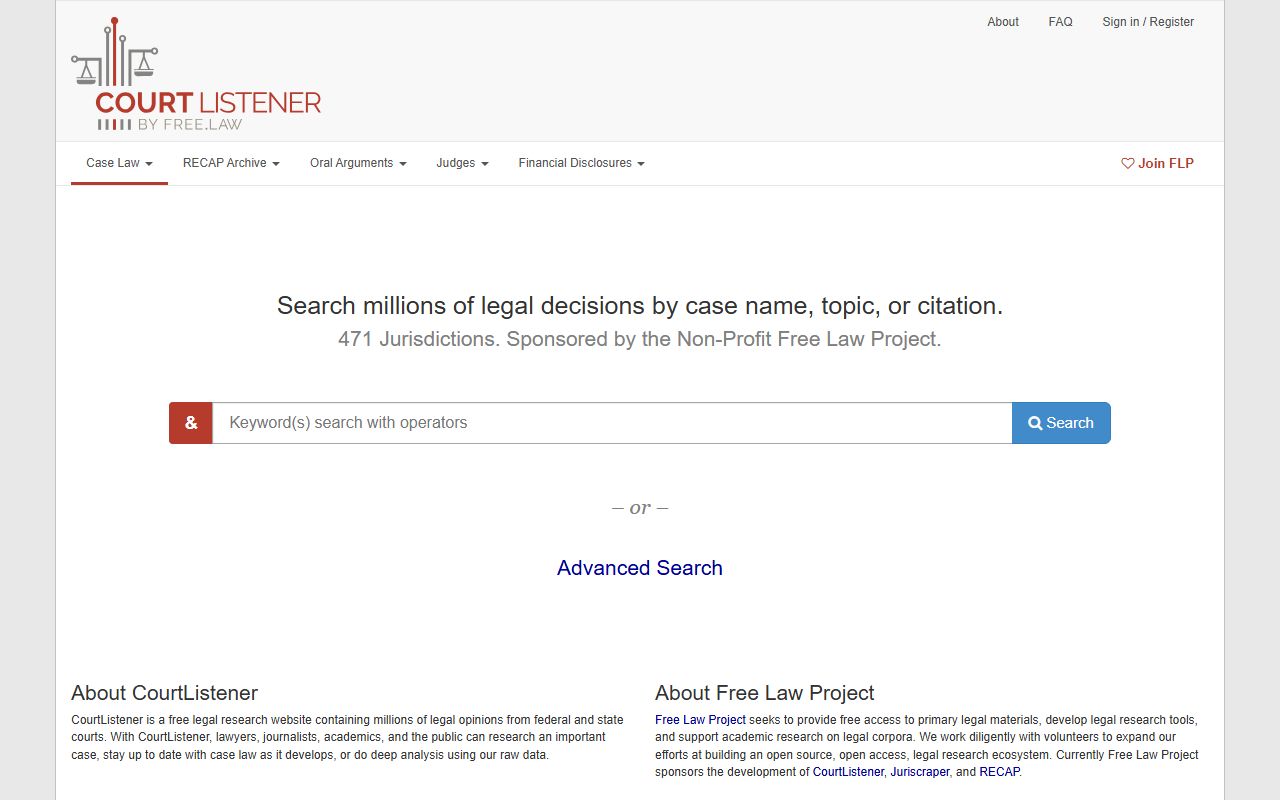 CourtListener research fallback for Sunflower County court records