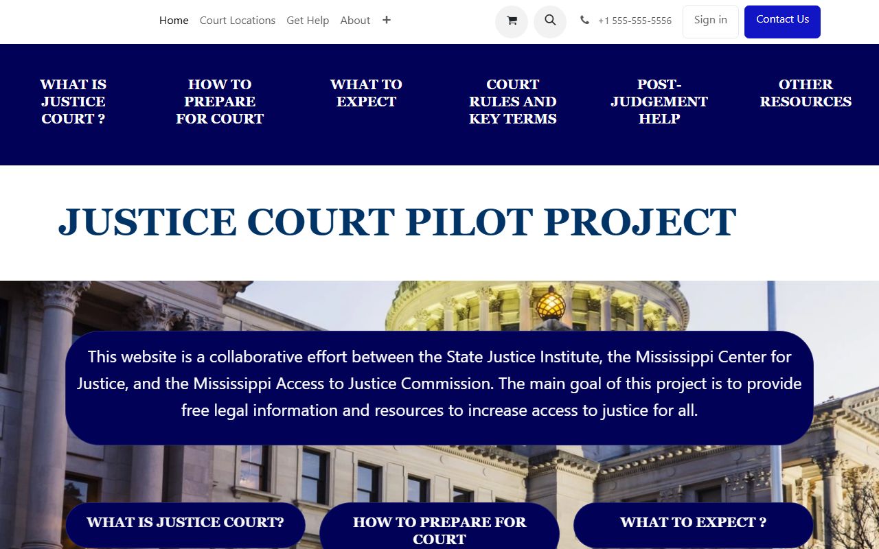 Mississippi Justice Court help resource for Sunflower County court records