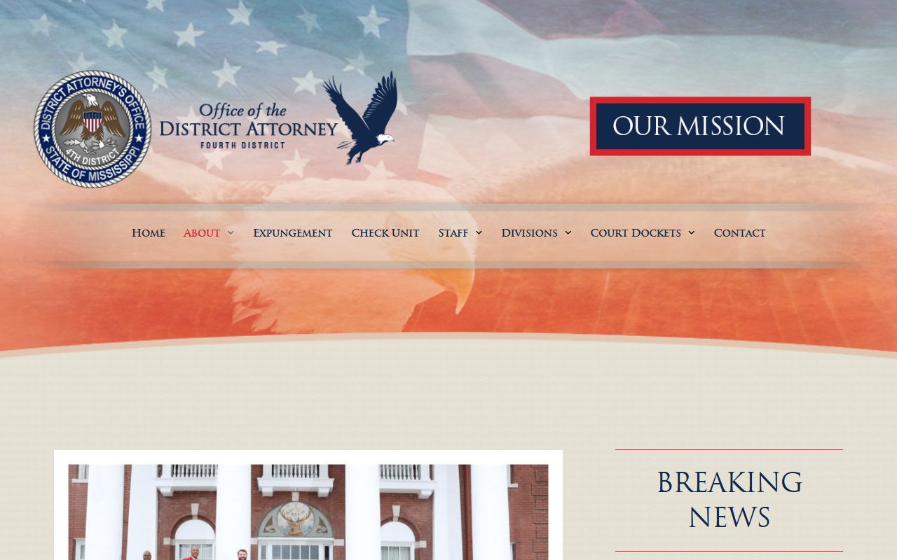 Sunflower County criminal court records District Attorney mission and coverage page