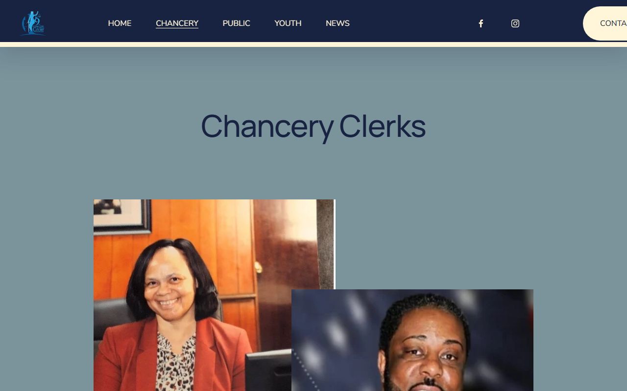 Ninth Chancery Court clerk page for Sunflower County divorce records