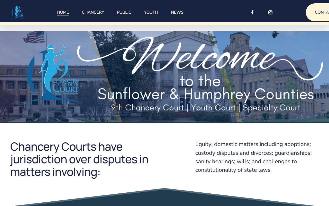 Sunflower County Ninth Chancery Court Subdistrict Two probate court website