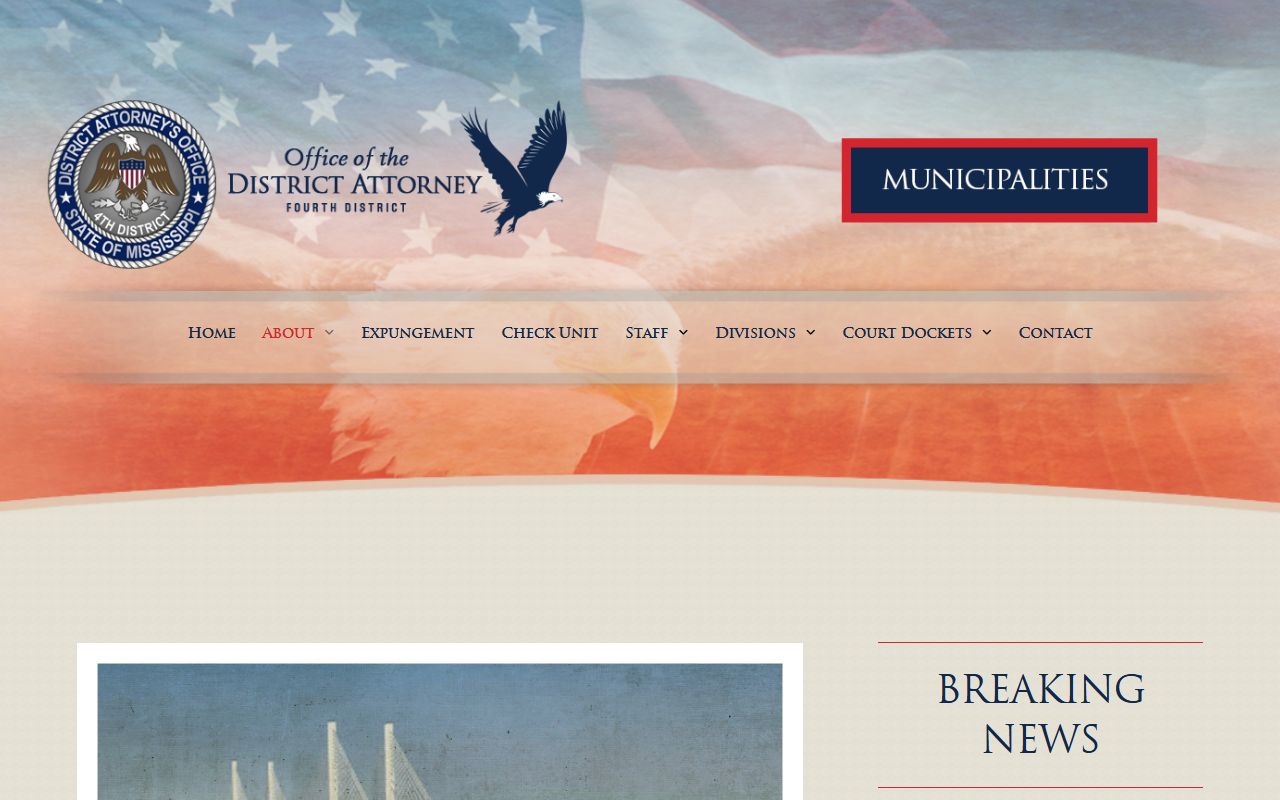 Sunflower County municipalities listed on the Fourth Circuit District traffic and prosecution page